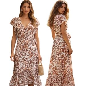 ANTHROPOLOGIE DREW Terra Vintage Garden Wrap Dress - Size M